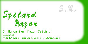 szilard mazor business card